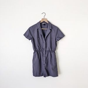 NWOT Universal Thread Linen Gray Blue Shorts Romper